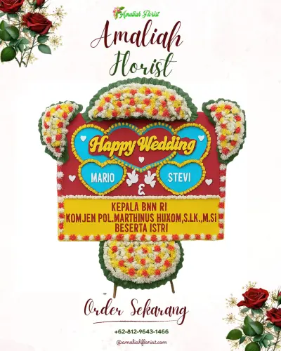 Karangan Papan Bunga Pernikahan di Fadoro